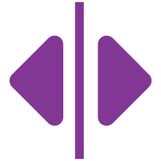 purple left and right arrows icon